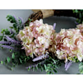 Miniatyrbilde 5 av 5: 18\" Kunstig Hortensia Krans for inngangsdør, Hvit Rosa, Håndlaget