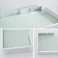 Miniatyrbillede 4 af 5: Rektangulær hærdet glas brusehylde organizer brusebad opbevaring