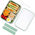 Miniatyrbild 1 av 3: Bärbar lunchlåda 3 fack matbehållare för vuxna BPA-fri diskmaskinssäker 1150ML (Grön)