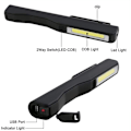 Miniatyrbillede 3 af 5: Genopladelig LED-arbejdslampe, 2 stk. 350 lumen COB-mekanikerlampe