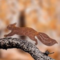 Miniatyrbillede 1 af 5: Egern Træ - Metal Have Ornament - 42cm - Naturlig Rust