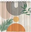 Mid Century Abstract Duschdraperi Boho Arch Sun Beige Modern Mi