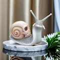 Miniatyrbillede 4 af 5: Halloween Kranie Sneglen, Kranie Skulptur, Hjemmeindretning Harpiks Håndværk O