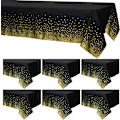 Miniatyrbillede 1 af 5: 6 pakker Polka Dot duge 54\" x 108\" Sort Guld Polka Dot Ta