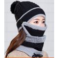 Miniatyrbild 5 av 5: Ensemble bonnet, chapeau noir, écharpe, gants chauds, bonnet et é