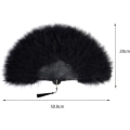 Miniatyrbillede 2 af 5: Fjer Fan Hånd Fan til Kvinder Fjer Foldbar Fan Fan Fjer Fl