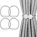 Miniatyrbillede 1 af 5: 4 stk. magnetiske gardinholdere til gardiner, gardiner og magneter