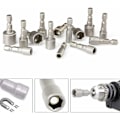 Miniatyrbilde 3 av 5: 10 stk skrutrekkerhylseadapter 6-19 mm sekskantet krom vanadium