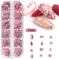 Miniatyrbillede 1 af 3: Kunst Rhinestone Negle Ædelstene, 3D Multi-formet Flad Bag Negle Cry