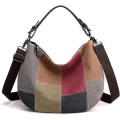 Pikkukuva 2 / 5: 1 kpl harmaa retro olkalaukku kangas crossbody laukku naiset käsilaukku