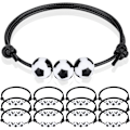 Miniatyrbillede 1 af 5: 12 stk. fodbold armbånd med charms - fodboldfest gaver - fodboldperler - justerbare