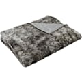 Miniatyrbilde 1 av 3: Rutete kunstig pels Pv fleece teppe plysj krystall fleece teppe 130 x 160cm grå