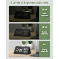 Miniatyrbild 3 av 5: Trädigital väckarklocka, digital klocka med snooze/datum/temper