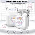 Miniatyrbillede 2 af 5: Airpods 2/1 Etui, Søde Store Ører Blå Prik med Sjovt Kawaii Keychai
