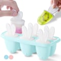 Miniatyrbild 1 av 3: Form för glass eller popsicle, BPA-fri, 6-håls glassform, blå