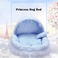 Miniatyrbilde 3 av 3: Luksuriøs prinsesse seng for kjæledyr med komfortabel pute hundekurv nydelig katteseng valpematte sofa hundehus rede sovek pute kennel M rosa