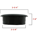 Miniatyrbillede 5 af 5: Sæt med 3 fleksible kabelgennemføringer i plast, 60 mm i diameter - Sort