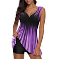 Pikkukuva 1 / 5: 2XL Violetti Leveä Olkaimella Uimapuku Naisille Tankini Set Uimapuvut