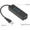 Miniatyrbild 2 av 5: 3-Portars USB 3.0 HUB till RJ45 Gigabit Ethernet 10/100/1000 Mbit USB