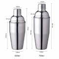 Miniatyrbillede 3 af 4: 2-delt cocktailshaker - rustfrit stål med si - 750 ml -