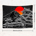 Miniatyrbilde 2 av 5: 203,2 x 152,4 cm Japansk veggteppe, Japansk pagode, Fuji-fjellet,