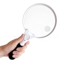 Miniatyrbillede 1 af 5: Ekstra stor LED håndholdt forstørrelsesglas med lys - 2x 4x 25x