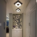 Miniatyrbilde 2 av 5: 12W LED-taklampe, enkel installasjon moderne svart firkantet overflate Mo