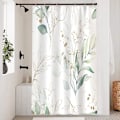 Miniatyrbillede 1 af 4: 120x180 cm, Eucalyptus bruseforhæng, grønt blad plante bruseforhæng