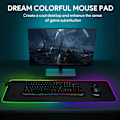 Miniatyrbillede 5 af 5: 800 x 300 x 4mm RGB Gaming Mouse Pad, 9 LED-farver, 12 lyseffekter