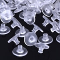 Miniatyrbild 3 av 5: 100 st transparenta säkerhetsbakstycken i gummi för örhängen