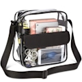 Pikkukuva 1 / 3: Naisten/miesten PVC läpinäkyvä pieni neliölaukku, läpinäkyvät vedenpitävät crossbody-laukut