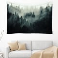 Miniatyrbild 2 av 4: Icke-vävd tapetmålning Skog Dimma Modern Fleece Vardagsrum Bli