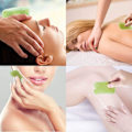 Miniatyrbillede 3 af 5: 7 stykker Gua Sha skrabemassageværktøj, naturligt harpiks GuaSha værktøj