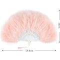 Miniatyrbillede 2 af 5: Fjer Fan Hånd Fan til Kvinder Fjer Foldbar Fan Fan Fjer Fl