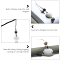 Miniatyrbilde 3 av 5: Jade nøkkelringer 2 stk håndvevde lotus jade nøkkelringer charms deco