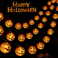 Pikkukuva 5 / 5: Halloween-lyhtyjen valosarja, 10 jalkaa 20 LED-oranssia pelottavaa kasvohahmoa