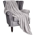 Miniatyrbillede 1 af 3: 150x210cm blød flanel fleece tæppe til sofaer/sofaer/stole/couch - lysegrå, varmt og behageligt