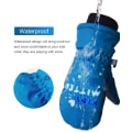 Miniatyrbilde 2 av 3: Mittens Barne Vinter Skihansker, Vanntett Varme Termiske Snøhansker for Løping Ski Sykling Utesport for Gutter Jenter 4-6 År (Blå)