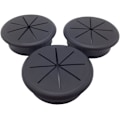 Miniatyrbillede 1 af 5: Sæt med 3 fleksible kabelgennemføringer i plast, 60 mm i diameter - Sort
