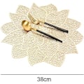 Pikkukuva 2 / 5: 4 kappaletta Lotus-kuvioituja PVC-paikka-alustoja, vedenpitäviä ja öljynpitäviä -setti
