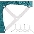 Miniatyrbillede 1 af 5: (4 stk. - Hvid) Lagenholderstropper, Justerbare Sengeholdere, Ela