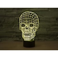 Miniatyrbillede 3 af 3: Uhyggelig kranie 3D illusionslampe LED natlys med 7 farver blinkende og touch-kontakt USB-drevet soveværelse bordlampe til børns gaver Halloween dekoration