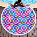 Miniatyrbild 2 av 4: Rund tryckt strandhandduk Mikrofiber Sjal Strandhandduk Strandmatta