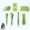 Miniatyrbillede 1 af 5: 7 stykker Gua Sha skrabemassageværktøj, naturligt harpiks GuaSha værktøj