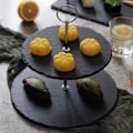 Miniatyrbild 4 av 4: Tre våningar skiffer kakställ serveringsset, kakställ set