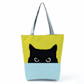 Miniatyrbillede 1 af 5: Sød Canvas Tote Bag med lynlås - Utility Tote Bag Æstetisk - S