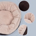 Miniatyrbilde 2 av 3: Høst og vinter varm tykk rund kjæledyrmatte, hunde- og katteseng, plysj hundepute, kattesofa, egnet for hunder/katter, kaffefarge, M