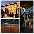 Miniatyrbilde 2 av 5: Solcellelyssnor LED 12m 100 lamper gul