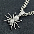 Pikkukuva 2 / 4: Hopea 1 Hip Hop Iced Out Spider -riipus kaulakoru Micropave-tekniikalla