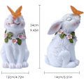 Miniatyrbillede 3 af 5: Kanin Have Statuer og Figurer Udendørs - Kanin Holder en But